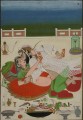 Liebe machen Paare in der auf dem Schlossterrasse Udaipur Circa 1830 sexy